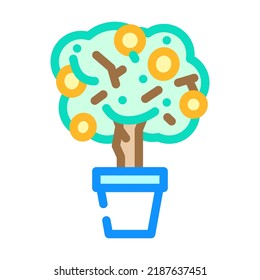 decorative lemon color icon vector. decorative lemon sign. isolated symbol illustration