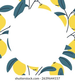 Decorative lemon frame or border for invitations and menus