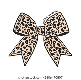 decorative leopard pattern bow, vector for fashion prints, elegant ornament for t shirt prints, trendy apparel, aesthetic fashion design