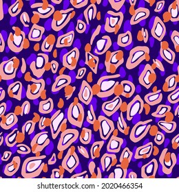 Decorative leopard print design. African animal skin print fur texture. Geometric spotted seamless pattern with organic micro cell texture. Close up. Science biology background under microscope.