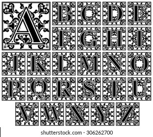 Alphabet Medieval Roman Numerals Eleventh Century Stock Vector (Royalty ...