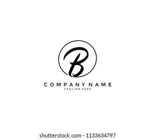 Decorative Letter B Circle Line Logo