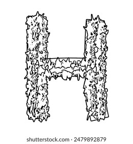 Decorative letter with bizarre neoplasm. Vector font.