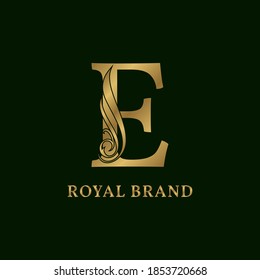 decorative letter E swirl luxurious alphabet for bridal, wedding, beauty care logo, personal branding image, make up artist,eye lash, nail art or any other royal brand and company