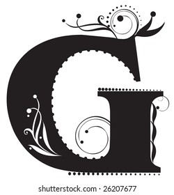 Decorative letter with flowers for design
