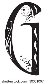 Decorative letter with flowers for design