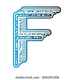Letra decorativa con relleno degradado.Tipo de letra Art.