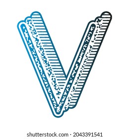 Decorative letter with gradient fill.Art font.