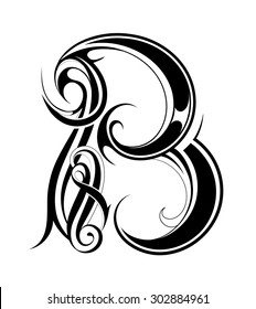 Decorative letter shape. Font B
