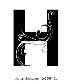 Decorative letter shape. Font H