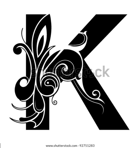 Decorative Letter Shape Font K Stock Vector (Royalty Free) 92751283