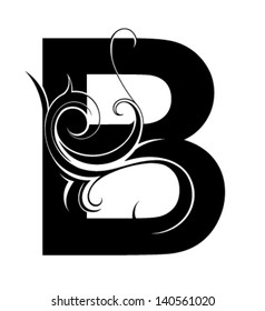 Decorative letter shape. Font type B