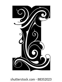 Decorative letter shape. Font type I