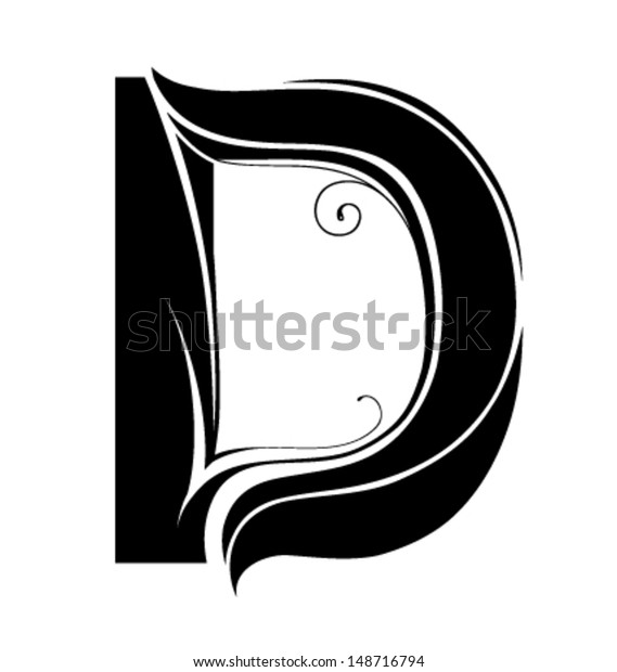 Decorative Letter Shape Font Type D Stock Vector (Royalty Free) 148716794