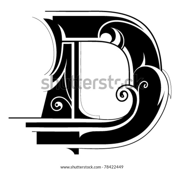 Decorative Letter Shape Font Type D Stock Vector (Royalty Free) 78422449