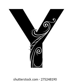 Decorative letter shape. Font Y