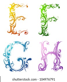 Decorative letter shapes