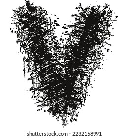Letra decorativa con efecto de tinta derramada. Ilustración de tipo de letra personalizada.