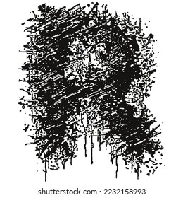 Decorative letter with spilled ink effect. Custom font illustration.