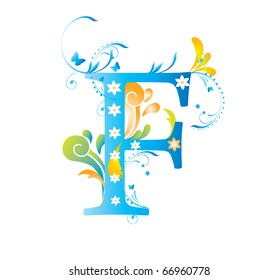 Decorative letter with swirls for design