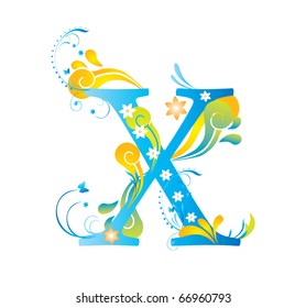 Decorative letter with swirls for design