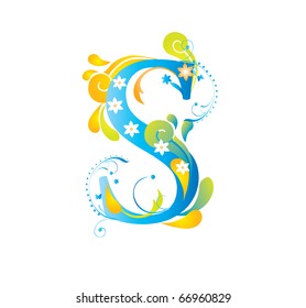 Decorative letter with swirls for design