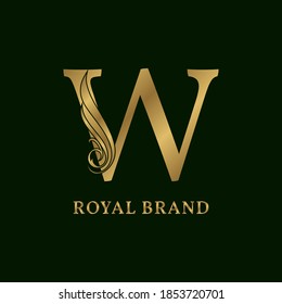 decorative letter W swirl luxurious alphabet for bridal, wedding, beauty care logo, personal branding image, make up artist,eye lash, nail art or any other royal brand and company