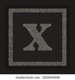 Letra decorativa X alfabeto logo monograma Vector