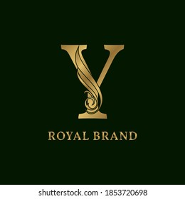 decorative letter Y swirl luxurious alphabet for bridal, wedding, beauty care logo, personal branding image, make up artist,eye lash, nail art or any other royal brand and company