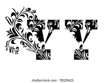 decorative letter Y for your design
