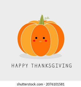 Decorative lettering Thanksgiving with seasonal design elements for banners, cards, posters and invitations.Happy Thanksgiving Pumpkin Icon Illustration Fall Autumn Harvest Thanksgiving Illustration