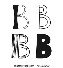 Decorative letters of the alphabet. Lettering for design, scrapbooking, digital stamps. Vector