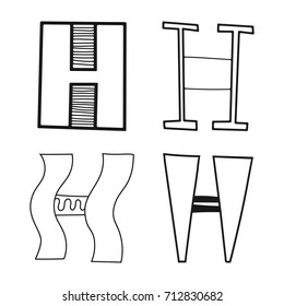 Decorative letters of the alphabet. Lettering for design, scrapbooking, digital stamps. Vector