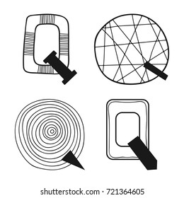 Decorative letters of the alphabet. Lettering for design, scrapbooking, digital stamps. Vector