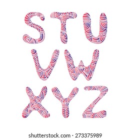 Decorative letters. Vector font
