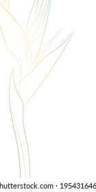Decorative light background with bird of paradise flower. Card template design. Vector illustration.