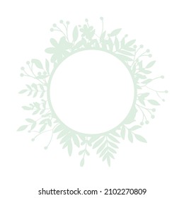 Decorative light background with floral frame. Card template design. Vector illustration.