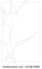 Fondo de luz decorativo con dos faros árticos voladores. Diseño de plantilla de tarjeta. Ilustración vectorial.