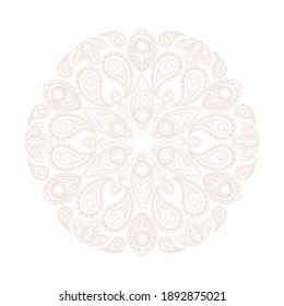Decorative light background with indian round pattern. Mandala. Element for design. Vector illustration.
