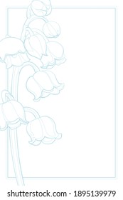 Decorative light background with lily of the valley. Card template design. Vector illustration.
