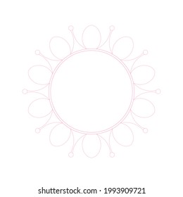 Decorative light background with ornamental circular pattern. Card template design. Vector illustration.