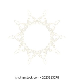 Fondo de luz decorativa con patrón circular ornamental. Diseño de plantilla de tarjeta. Ilustración vectorial.