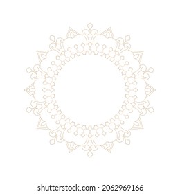 Decorative light background with ornamental circular pattern. Card template design. Vector illustration. 