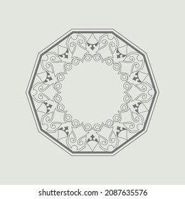 Fondo de luz decorativa con patrón circular ornamental. Diseño de plantilla de tarjeta. Ilustración vectorial.