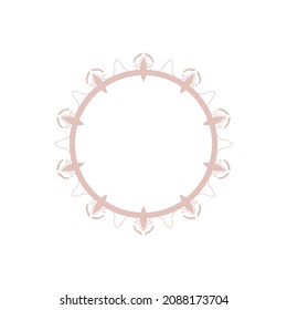 Decorative light background with ornamental circular pattern. Card template design. Vector illustration.