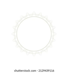 Decorative light background with ornamental circular pattern. Card template design. Vector illustration.