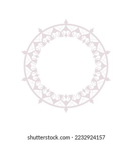 Decorative light background with ornamental circular pattern. Card template design. Vector illustration.