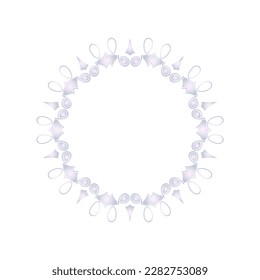 Decorative light background with ornamental circular pattern. Card template design. Vector illustration.