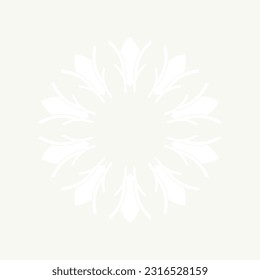 Decorative light background with ornamental circular pattern. Card template design. Vector illustration.