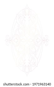 Decorative light background with ornamental pattern. Card template design. Vector illustration.